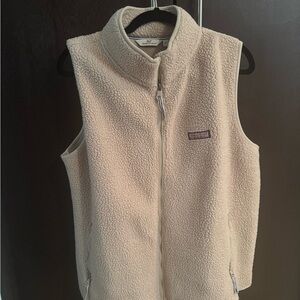 Vineyard Vines Beige/Tan Fleece Vest XL super cozy for fall